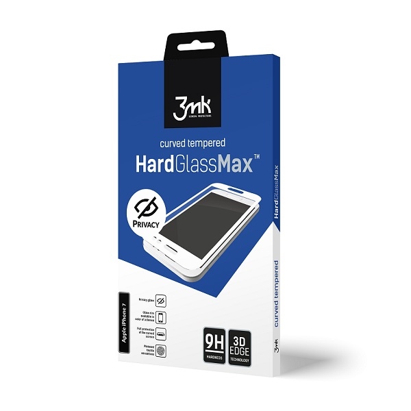 3MK Glass Max Privacy iPhone 7 czarnyblack, FullScreen Glass Privacy