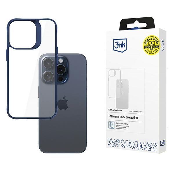 Etui 3MK Satin Armor Case+ do iPhone 15 Pro Max niebieski