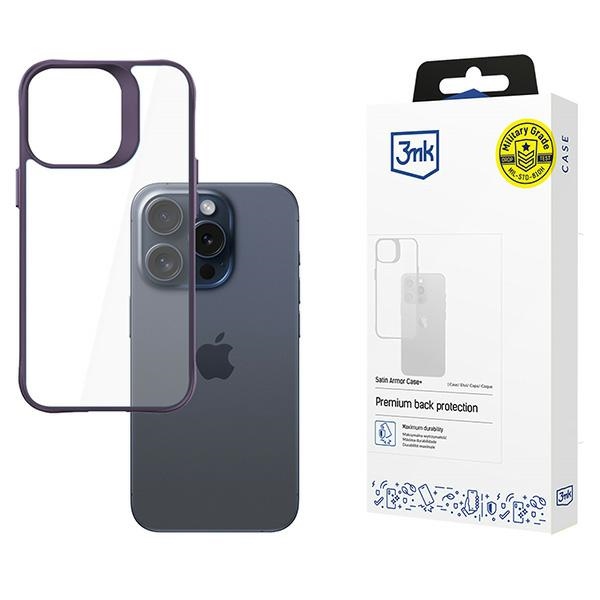 Etui 3MK Satin Armor Case+ do iPhone 15 Pro Max fioletowy