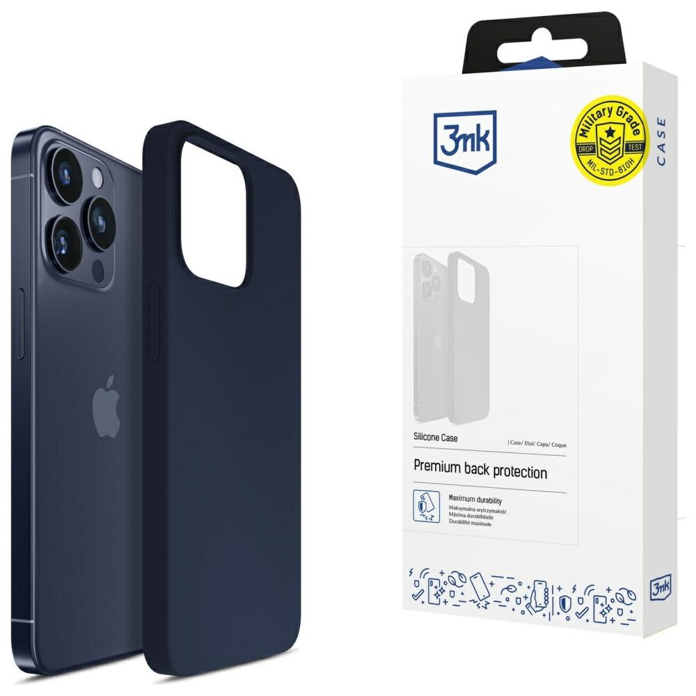 Etui 3MK Silicone Case do iPhone 16 Pro granatowy