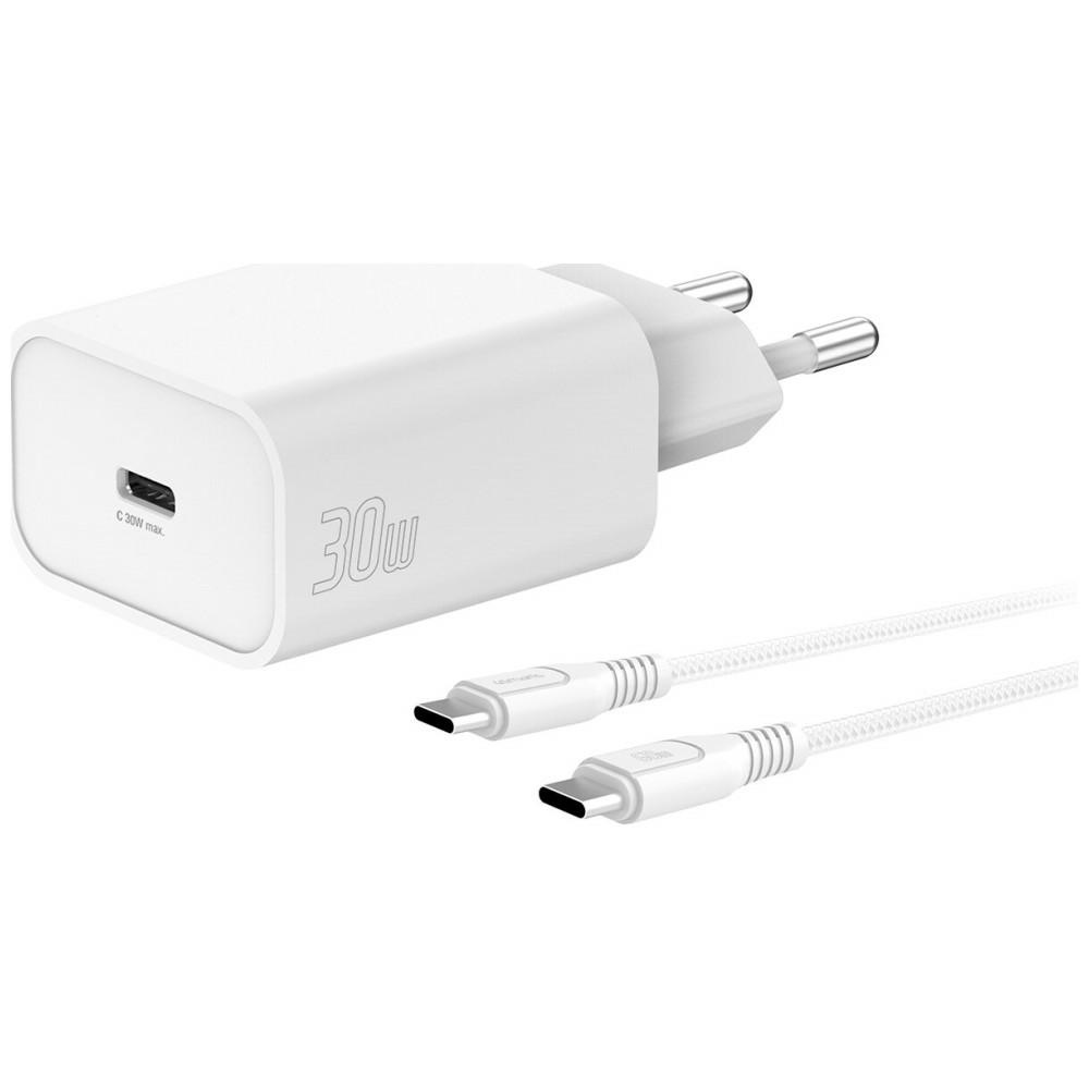 4smarts Charger Set: VoltPlug PD 30W USB-C Wall Charger + 1.5m USB-C cable, white