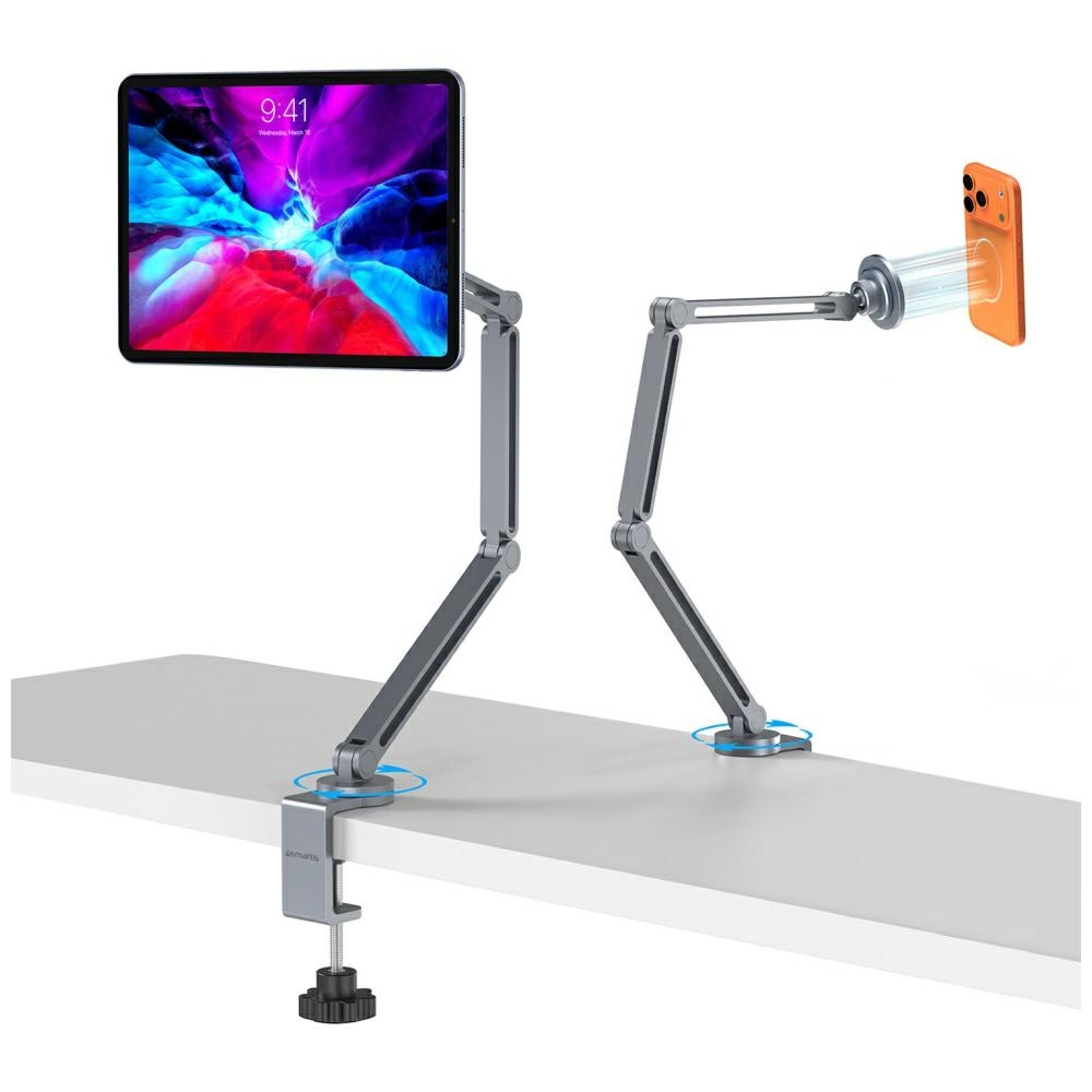 4smarts Magnetic phone and tablet holder Mount ErgoPro Desk Clamp - grey