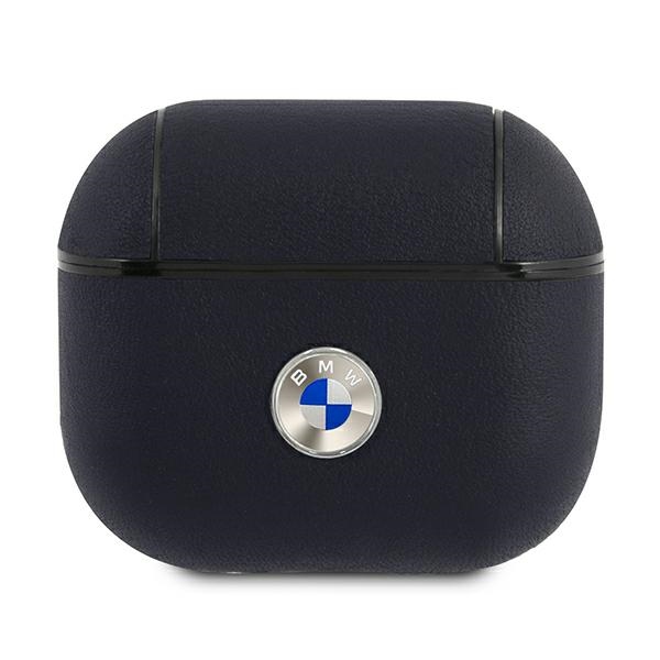 BMW BMA3SSLNA AirPods 3 cover, navy, genuine leather with silver logo