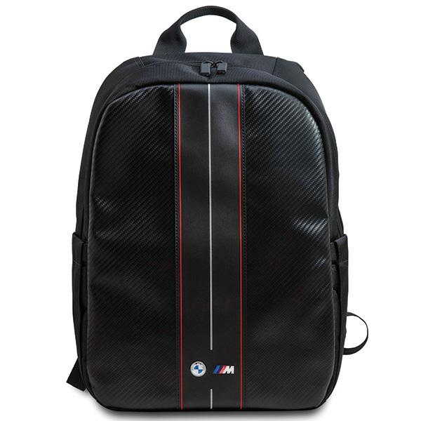 BMW BMBP15COMSCAKR 16" backpack, black/carbon red stripes