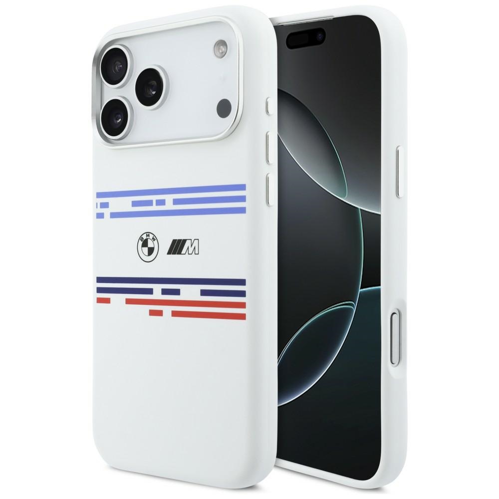 BMW IPhone 17 Pro Max / 18 Pro Max Silicon Horizontal Line MagSafe Case white
