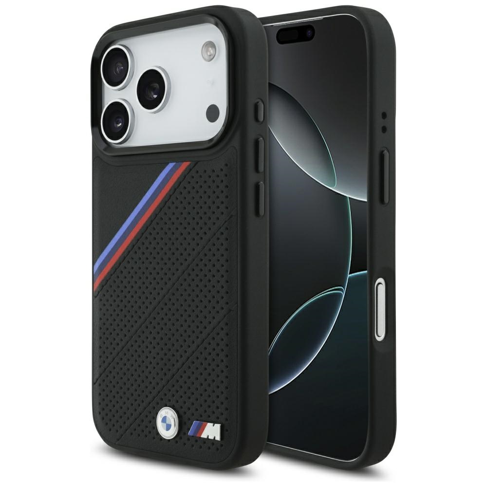 BMW M Tricolor Metal Logo MagSafe Case for iPhone 17 Pro / 18 Pro black