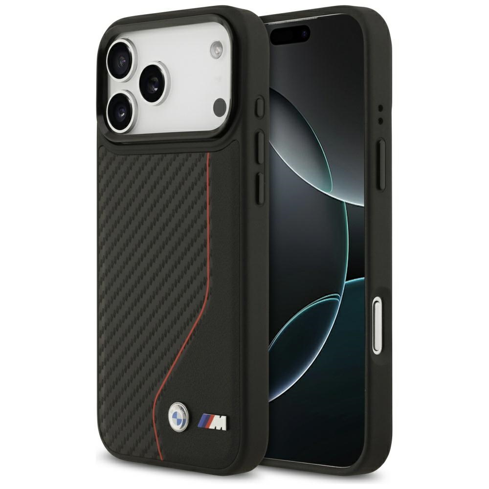 BMW M Carbon Line AND Logo MagSafe Case for iPhone 17 Pro Max / 18 Pro Max red