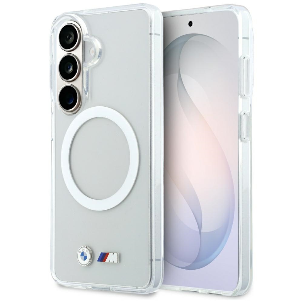 BMW IML Shockproof Metal Logo MagSafe Case for Samsung Galaxy S26, Transparent