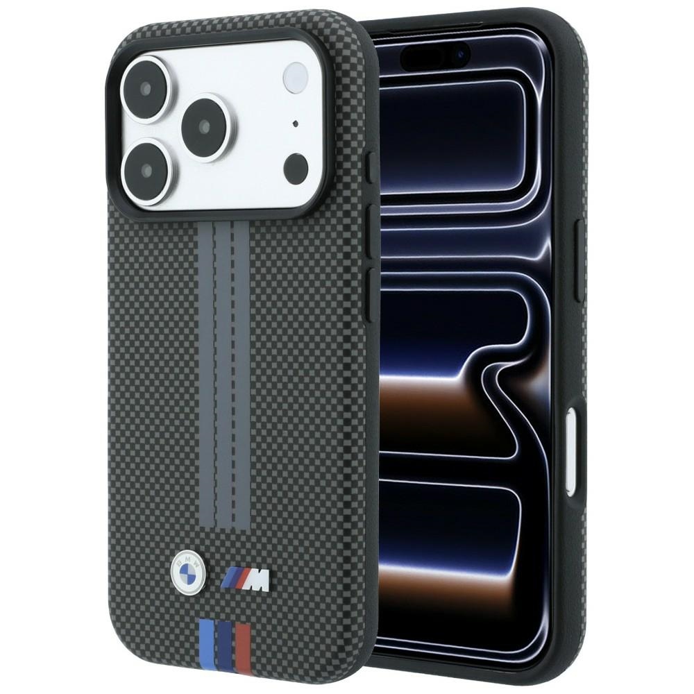 BMW M Quadrille Kevlar Tricolor Print Lines MagSafe Case for iPhone 18 Pro / 17 Pro anthracite