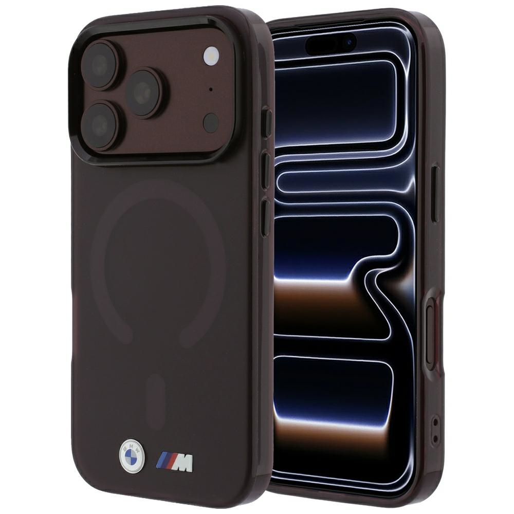 BMW Etui M IML Frosted Metal Logo AND Trims MagSafe for iPhone 18 Pro / 17 Pro burgundy