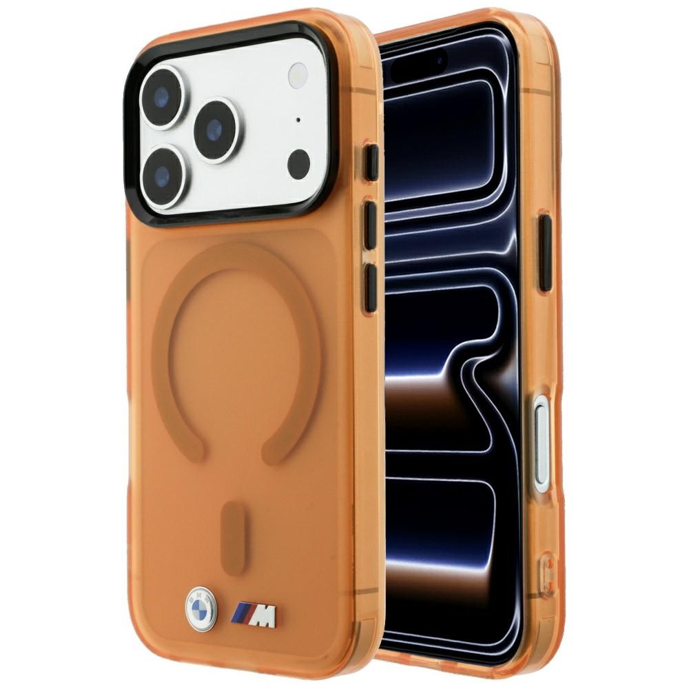 BMW IML Frosted Metal Logo AND Trims MagSafe Case for iPhone 18 Pro Max / 17 Pro Max orange