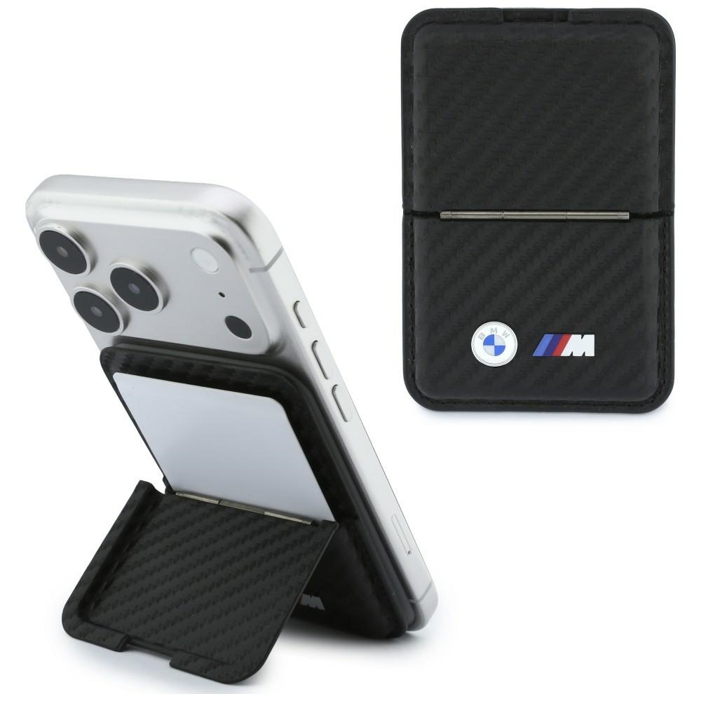 BMW Carbon Metal Logos MagSafe Wallet, black