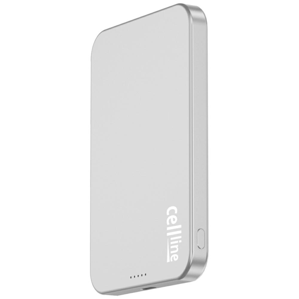 Beline Mini Powerbank Cellline MagSafe 5000mAh Qi2 15W CL-MBP-02 gray / titanium Magnetic wireless mini powerbank