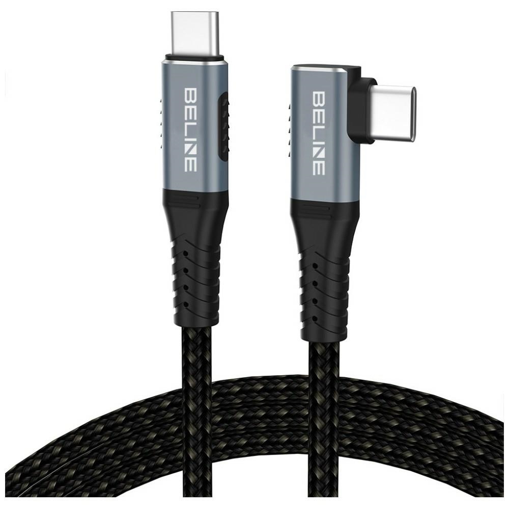 Beline USB-C Thunderbolt 4 90° Angled Cable 1m 48V/5A 40Gb/s 240W 8K60Hz black