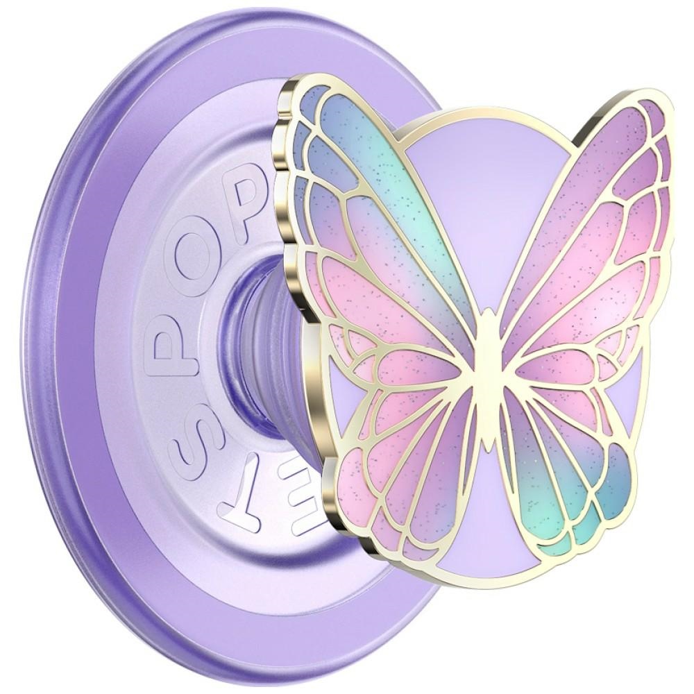 Popsockets Enamel Butterfly Prism MagSafe grip and phone stand lavender