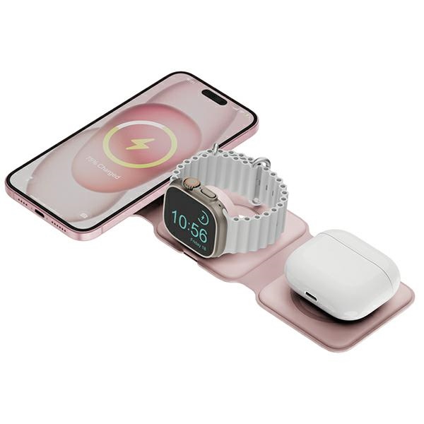 Bazic GoMag Trio Plus kompaktowa składana Fast Charging różowy/pink MagSafe