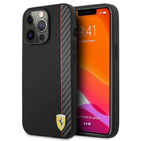 FERRARI FESAXHCP13LBK iPhone 13 Pro/13.6" black hardcase with On Track Carbon Stripe