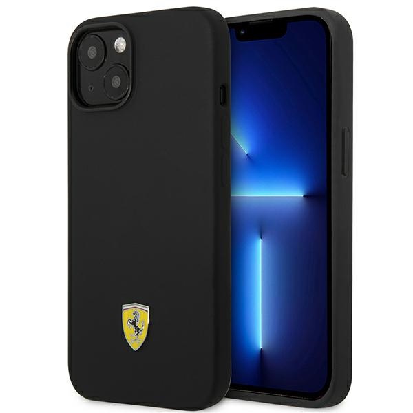 FERRARI FEHCP14MSIBBK iPhone 14 Plus / 15 Plus 6.7" black hard case with silicone and metal logo
