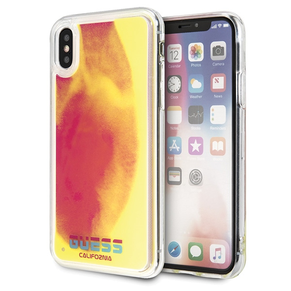 GUESS GUHCPXGLCPI iPhone X/Xs pink hard case California Glow in the dark