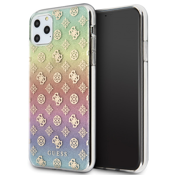 GUESS GUHCN65PEOML iPhone 11 Pro Max multicolor hard case, iridescent, 4G, Peony