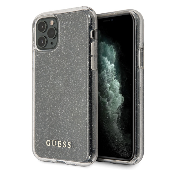 GUESS GUHCN58PCGLSI iPhone 11 Pro silver glitter hard case
