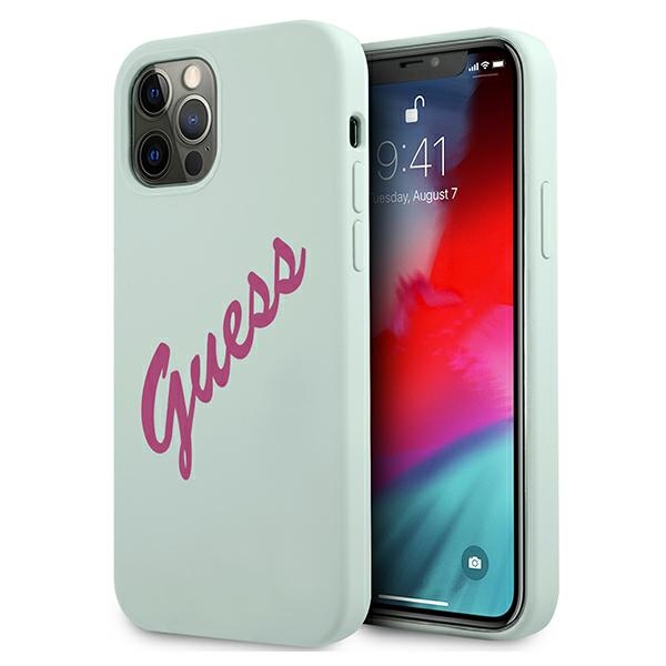 GUESS GUHCP12LLSVSBF iPhone 12 Pro Max 6.7" Fuchsia Blue/Blue Fuchsia Vintage Silicone Hard Case