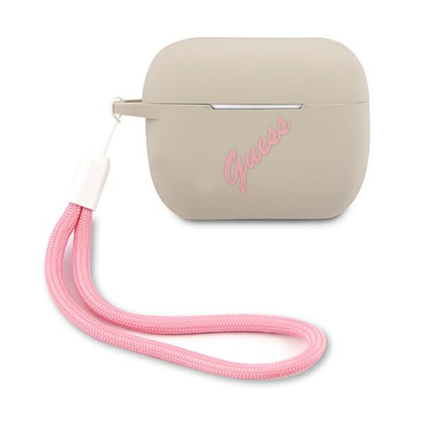 GUESS GUACAPLSVSGP AirPods Pro cover grey pink/grey pink Silicone Vintage
