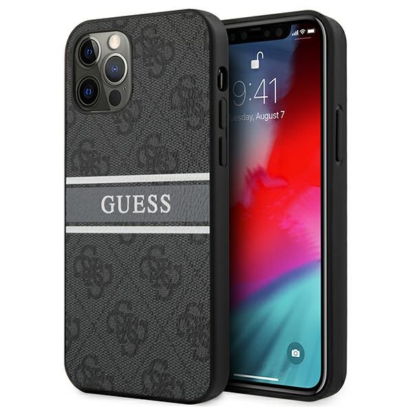 GUESS GUHCP12L4GDGR iPhone 12 Pro Max 6.7" gray hard case with 4G stripe