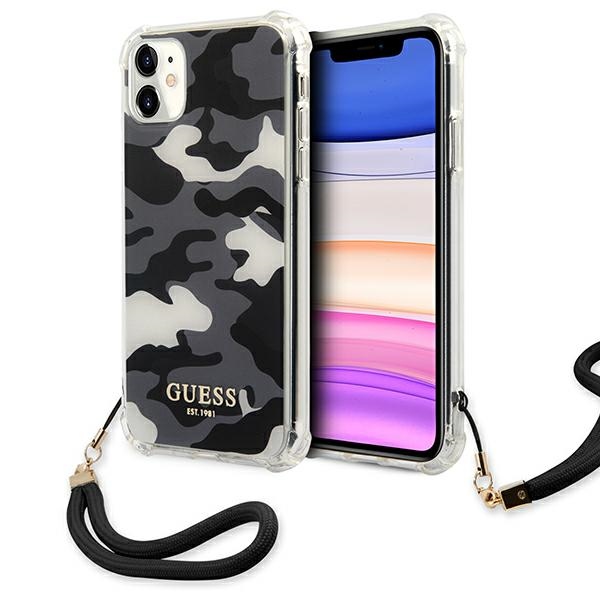 GUESS GUHCN61KSARBK iPhone 11 / Xr 6.1" black hardcase, Camo Collection