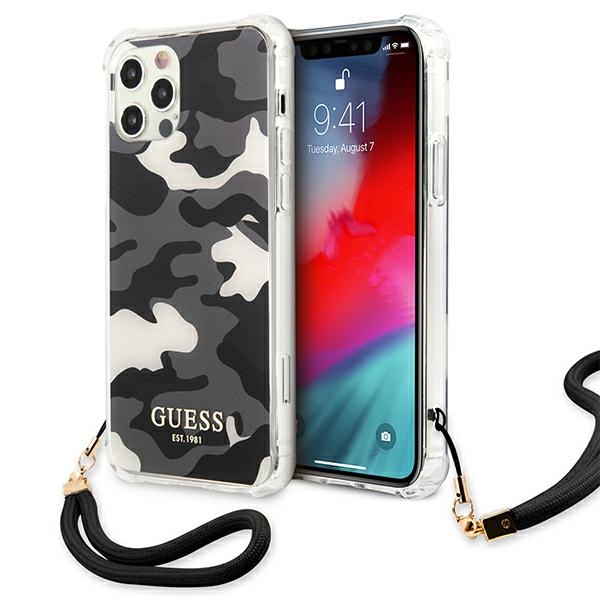 GUESS GUHCP12MKSARBK iPhone 12/12 Pro 6.1" black hard case, Camo Collection
