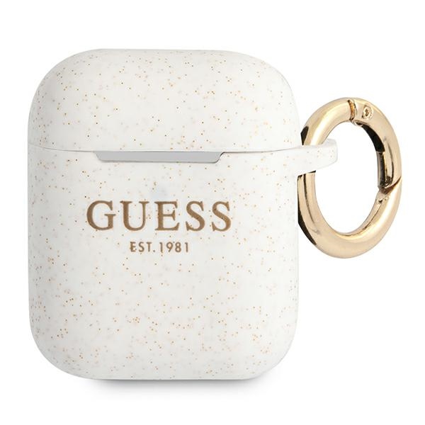 GUESS GUA2SGGEH AirPods 1/2 cover white Silicone Glitter