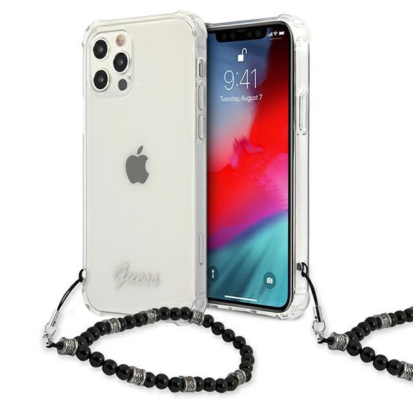 GUESS GUHCP12MKPSBK iPhone 12/12 Pro 6.1" Transparent Hard Case Black Pearl