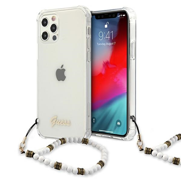 GUESS GUHCP12LKPSWH iPhone 12 Pro Max 6.7" Clear hard case White Pearl