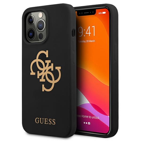 GUESS GUHCP13XLS4GGBK iPhone 13 Pro Max 6.7" black hard case with 4G logo, black