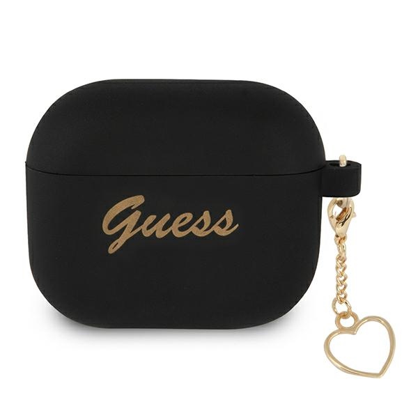 GUESS GUA3LSCHSK AirPods 3 cover black/black Silicone Charm Heart Collection