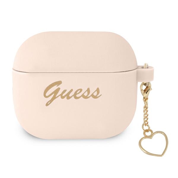GUESS GUA3LSCHSP AirPods 3 cover pink Silicone Charm Heart Collection