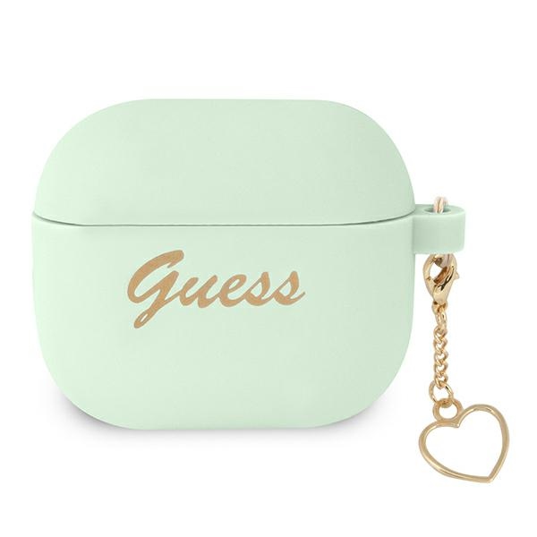 GUESS GUA3LSCHSN AirPods 3 cover green Silicone Charm Heart Collection