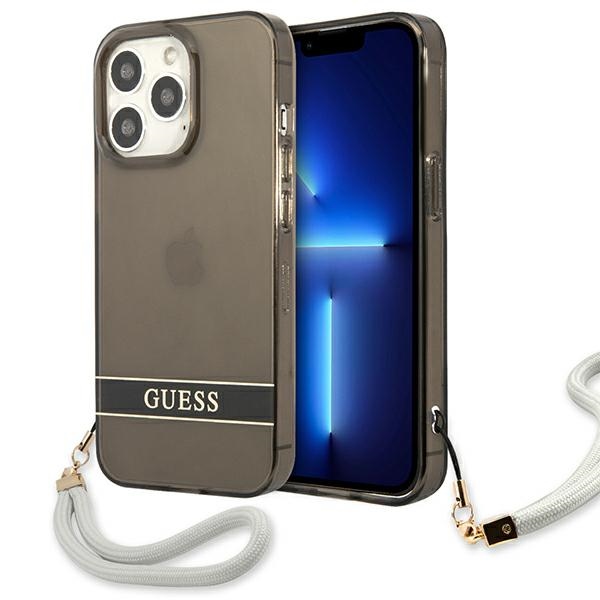 GUESS GUHCP13LHTSGSK iPhone 13 Pro / 13 6.1" black hard case, translucent