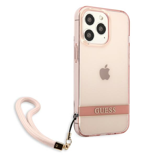 GUESS GUHCP13XHTSGSP iPhone 13 Pro Max 6.7" pink hardcase, translucent