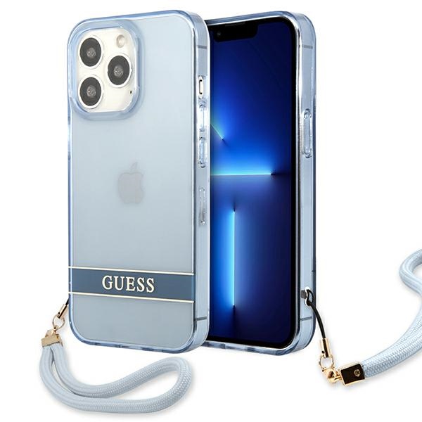 GUESS GUHCP13LHTSGSB iPhone 13 Pro / 13 6.1" blue hardcase Translucent Stap