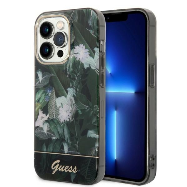 GUESS GUHCP14XHGJGHA iPhone 14 Pro Max 6.7" green hardcase, Jungle Collection