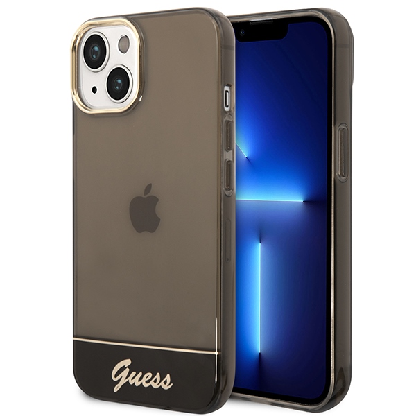 GUESS GUHCP14MHGCOK iPhone 14 Plus / 15 Plus 6.7" black hardcase, translucent