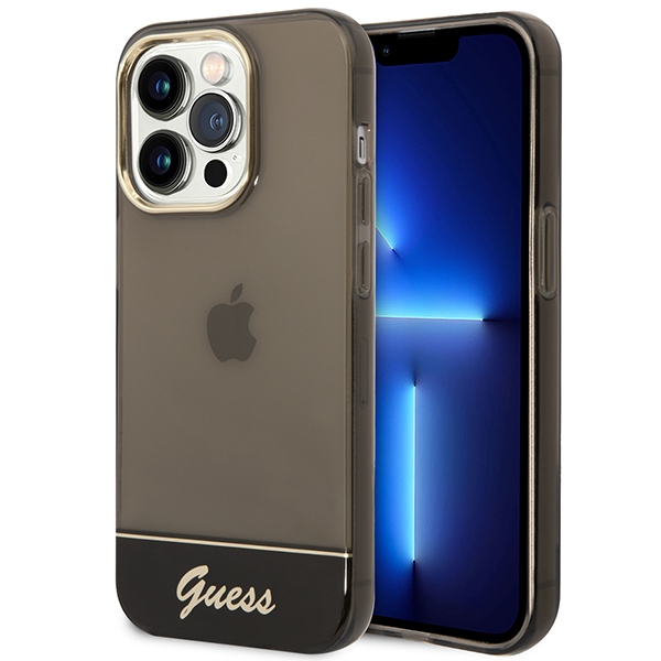 GUESS GUHCP14LHGCOK iPhone 14 Pro 6.1" black hardcase, translucent