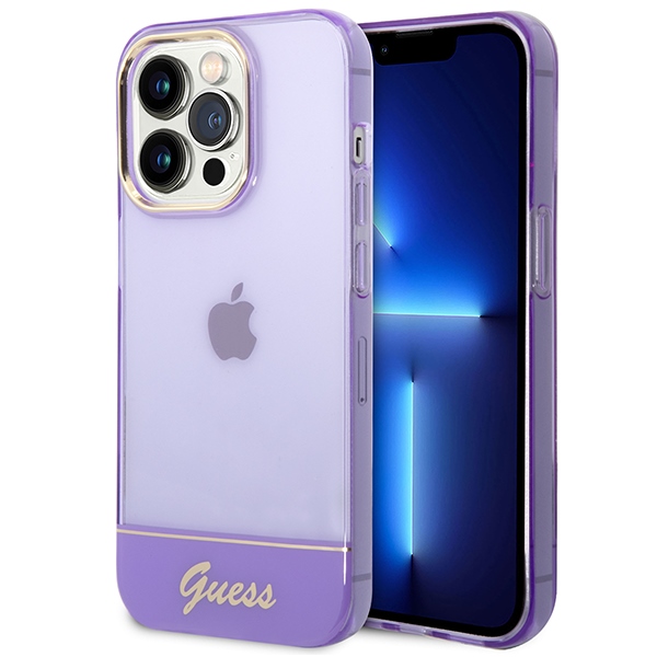 GUESS GUHCP14XHGCOU iPhone 14 Pro Max 6.7" purple hard case, translucent