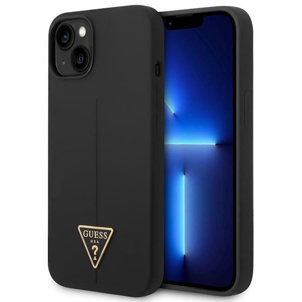 GUESS GUHCP14MSLTGK iPhone 14 Plus / 15 Plus 6.7" black hard case, silicone triangle