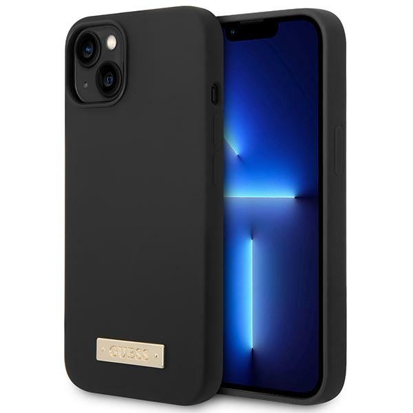 GUESS GUHMP14MSBPLK iPhone 14 Plus / 15 Plus 6.7" black hard case with Silicone Logo Plate and MagSafe