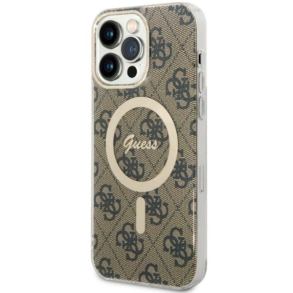 GUESS GUHMP14XH4STW iPhone 14 Pro Max 6.7" brown hard case with MagSafe