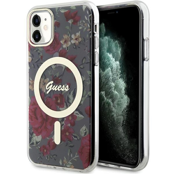 GUESS GUHMN61HCFWSA iPhone 11 / Xr 6.1" green/khaki hard case Flower MagSafe