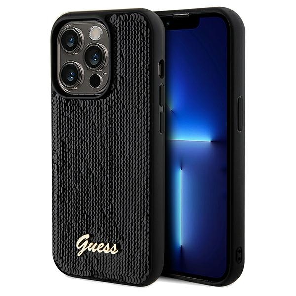 GUESS GUHCP14XPSFDGSK iPhone 14 Pro Max 6.7" black hardcase with Sequin Script Metal design