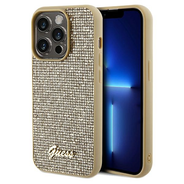 GUESS GUHCP14LPMSDGSD iPhone 14 Pro 6.1" gold hardcase Disco Metal Script